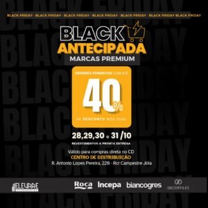 Black Antecipada Elevare 2026 com até 40% OFF em porcelanatos selecionados