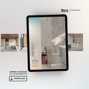 Catálogo Roca 2026 com novas coleções de porcelanatos e revestimentos da Roca Cerámica