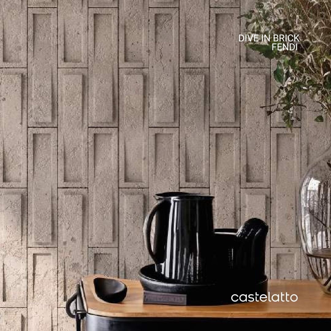 Revestimento Dive In Castelatto com relevo tridimensional e efeito de luz e sombra